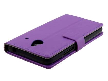 Synthetic Leather Wallet Case for Microsoft Lumia 640 XL - Purple