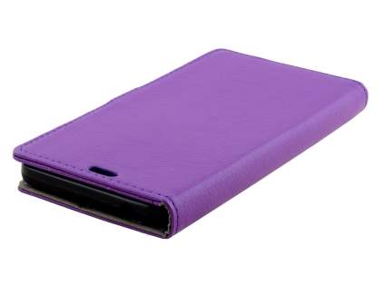 Synthetic Leather Wallet Case for Microsoft Lumia 640 XL - Purple
