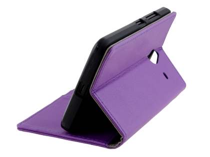 Synthetic Leather Wallet Case for Microsoft Lumia 640 XL - Purple