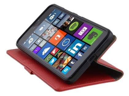 Synthetic Leather Wallet Case for Microsoft Lumia 640 XL - Red