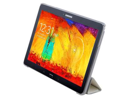 Premium Slim Synthetic Leather Flip Case with Stand for Samsung Galaxy Note 10.1 (2014 Edition) - Pearl White