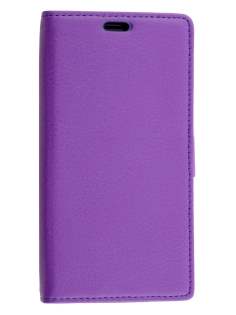 Slim Synthetic Leather Wallet Case with Stand for Huawei Y635 - Purple