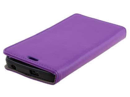 Slim Synthetic Leather Wallet Case with Stand for Huawei Y635 - Purple