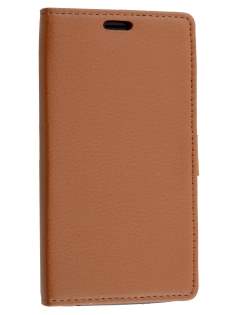 Slim Synthetic Leather Wallet Case with Stand for Huawei Y635 - Brown