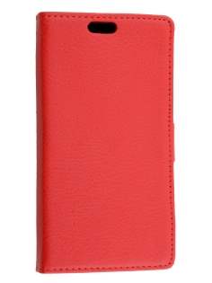Slim Synthetic Leather Wallet Case with Stand for Huawei Ascend Y550 - Red