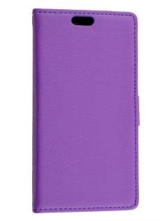 Slim Synthetic Leather Wallet Case with Stand for Huawei Ascend Y550 - Purple