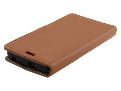 Slim Synthetic Leather Wallet Case with Stand for Huawei Y635 - Brown