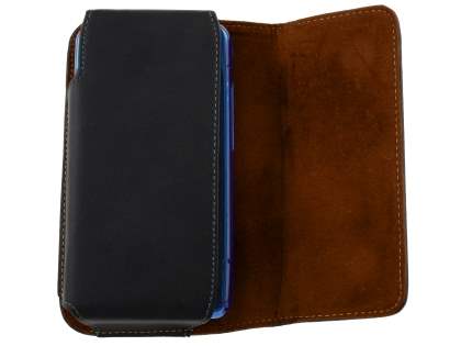 Extra-tough Genuine Leather ShineColours belt pouch - Bumper Case Compatible
