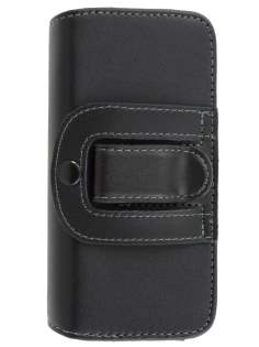 Extra-tough Genuine Leather ShineColours belt pouch for HTC One V - Classic Black