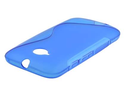 Wave Case for Motorola Moto E 2nd Gen - Frosted Blue/Blue Soft Cover