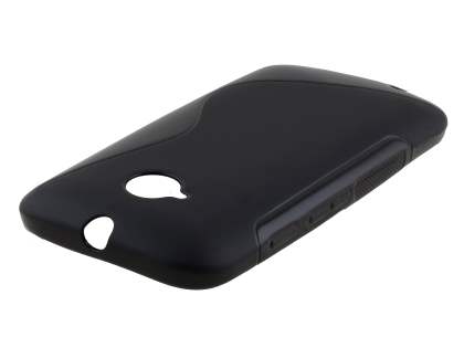 Wave Case for Motorola Moto E 2nd Gen - Frosted Black/Black Soft Cover