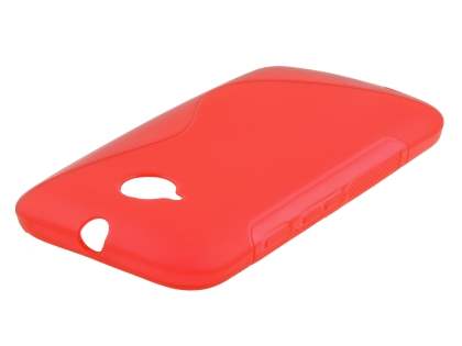 Wave Case for Motorola Moto E 2nd Gen - Frosted Red/Red Soft Cover