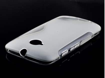 Wave Case for Motorola Moto E 2nd Gen - Frosted Clear/Clear Soft Cover