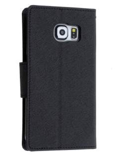 Mercury Goospery Colour Fancy Diary Case with Stand for Samsung Galaxy S6 Edge Plus - Classic Black