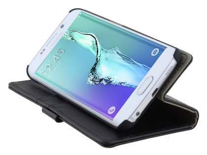 Mercury Goospery Colour Fancy Diary Case with Stand for Samsung Galaxy S6 Edge Plus - Classic Black