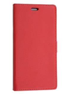 Slim Synthetic Leather Wallet Case with Stand for Samsung Galaxy S6 Edge Plus - Red