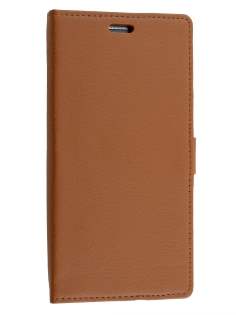 Slim Synthetic Leather Wallet Case with Stand for Samsung Galaxy S6 Edge Plus - Brown
