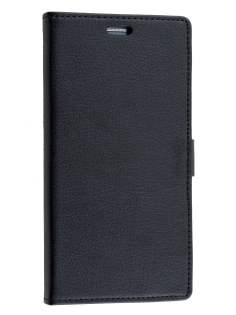 Slim Synthetic Leather Wallet Case with Stand for Samsung Galaxy S6 Edge Plus - Classic Black