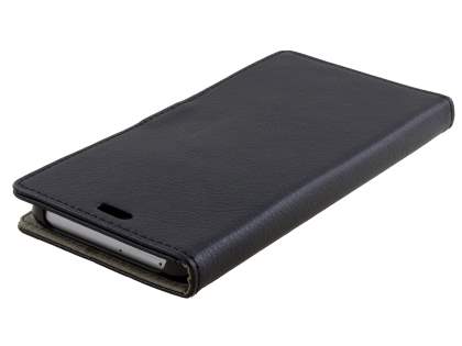 Slim Synthetic Leather Wallet Case with Stand for Samsung Galaxy S6 Edge Plus - Classic Black