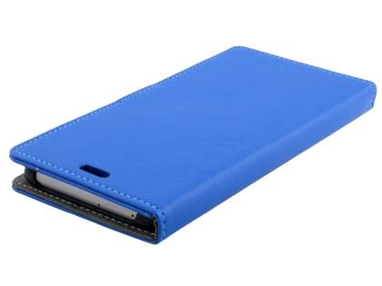 Slim Synthetic Leather Wallet Case with Stand for Samsung Galaxy S6 Edge Plus - Blue