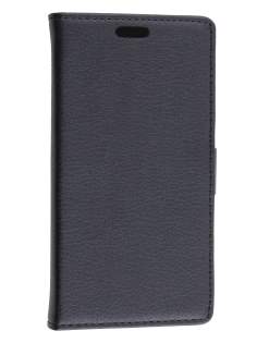 Slim Synthetic Leather Wallet Case with Stand for ZTE Telstra 4GX Buzz - Black