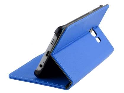 Slim Synthetic Leather Wallet Case with Stand for Samsung Galaxy S6 Edge Plus - Blue