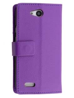 Slim Synthetic Leather Wallet Case with Stand for ZTE FIT 4G Smart - Purple Leather Wallet Case