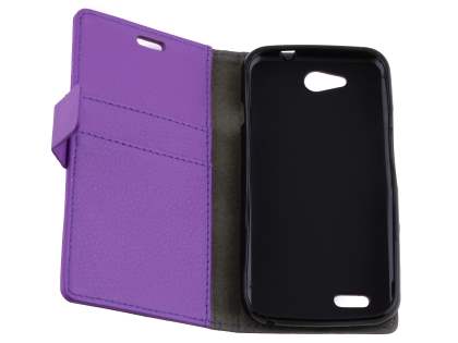 Slim Synthetic Leather Wallet Case with Stand for ZTE FIT 4G Smart - Purple