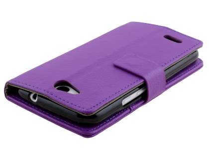 Slim Synthetic Leather Wallet Case with Stand for ZTE FIT 4G Smart - Purple