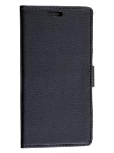 Slim Synthetic Leather Wallet Case with Stand for ZTE FIT 4G Smart - Classic Black