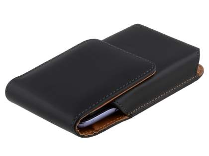 Smooth Synthetic Leather Vertical Belt Pouch - Naked Mobile Only