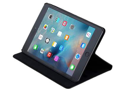 Premium Genuine Leather Slim Portfolio Case with Stand for iPad mini 4 - Classic Black