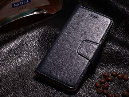 Top Grain Leather Wallet Case With Stand for iPhone 6s Plus/6 Plus - Midnight Blue Top Grain Leather Wallet Case With Stand for iPhone 6s Plus/6 Plus - Midnight Blue