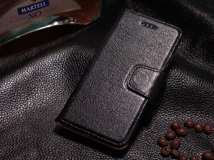 Top Grain Leather Wallet Case With Stand for iPhone 6s Plus/6 Plus - Classic Black Top Grain Leather Wallet Case With Stand for iPhone 6s Plus/6 Plus - Classic Black