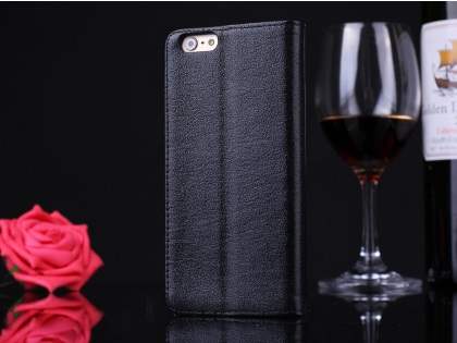 Premium Leather Case With Windows for iPhone 6s Plus/6 Plus - Classic Black