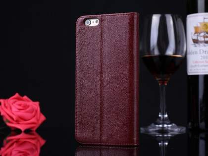 Premium Leather Case With Windows for iPhone 6s Plus/6 Plus - Rosewood