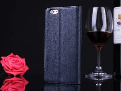 Premium Leather Case With Windows for iPhone 6s Plus/6 Plus - Midnight Blue