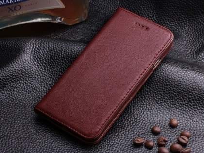 Book-Style Premium Leather Flip Case for iPhone 6s Plus/6 Plus - Rosewood
