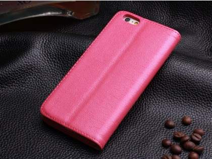 Book-Style Premium Leather Flip Case for iPhone 6s Plus/6 Plus - Pink