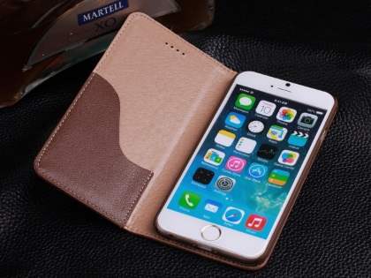 Book-Style Premium Leather Flip Case for iPhone 6s Plus/6 Plus - Baby Pink