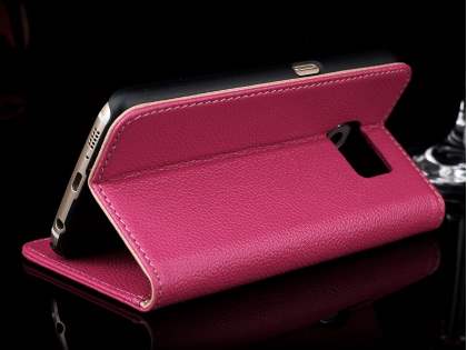 Premium Leather Wallet Case for Samsung Galaxy S6 - Brown