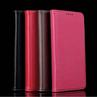Premium Leather Wallet Case for Samsung Galaxy S6 - Brown