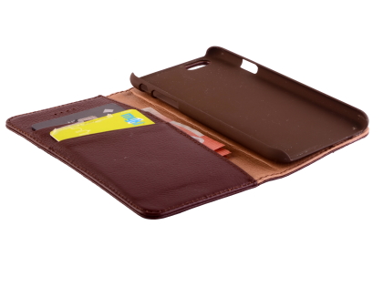 Premium Leather Wallet Case for iPhone 6s/6 - Brown