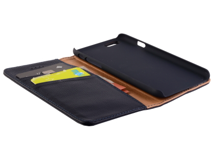 Premium Leather Wallet Case for iPhone 6s/6 - Midnight Blue