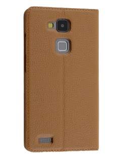 Premium Leather Smart View Case With Stand for Huawei Ascend Mate7 - Brown