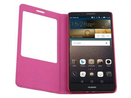 Premium Leather Smart View Case With Stand for Huawei Ascend Mate7 - Pink