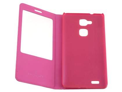 Premium Leather Smart View Case With Stand for Huawei Ascend Mate7 - Pink