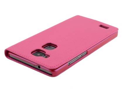 Premium Leather Smart View Case With Stand for Huawei Ascend Mate7 - Pink
