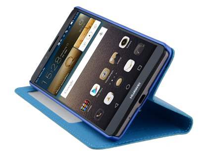 Premium Leather Smart View Case With Stand for Huawei Ascend Mate7 - Sky Blue
