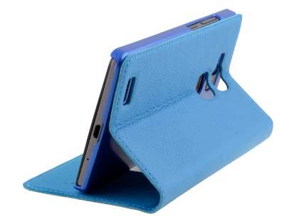 Premium Leather Smart View Case With Stand for Huawei Ascend Mate7 - Sky Blue